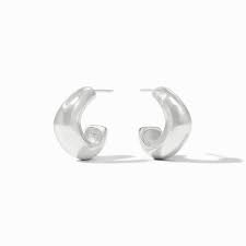 Julie Vos Wave Hoop Silver Earring